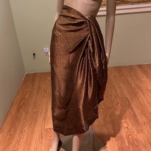 Victoria's Secret Silk Animal Print Sarong With Beads On Two Corners O/S